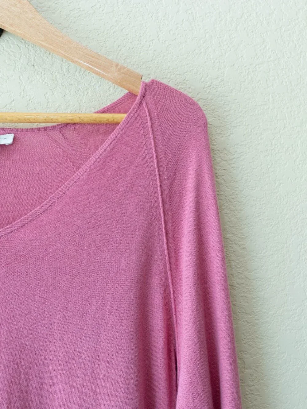 J Jill Cotton Silk Sweater XL Pink V Neck Lightweight Tunic Soft Relaxed Womens - Picture 4 of 12